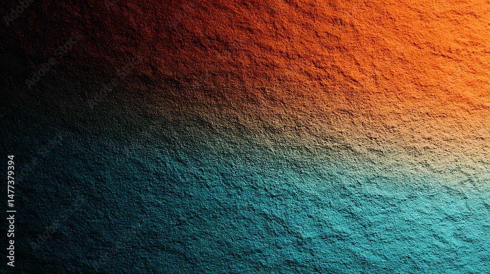 Poster teal orange black color gradient background grainy texture effect poster banner landing page backdro