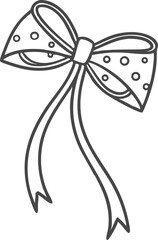 Hand-Drawn Bow Tie PNG. Vintage Doodle Style Clipart with Transparent Background