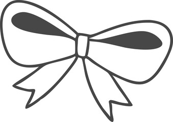 Hand-Drawn Bow Tie PNG. Vintage Doodle Style Clipart with Transparent Background