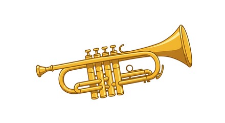 Fototapeta premium Trumpet Illustration Golden Musical Instrument Isolated on White