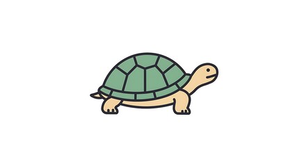 Cute Turtle Illustration Isolated on White Background