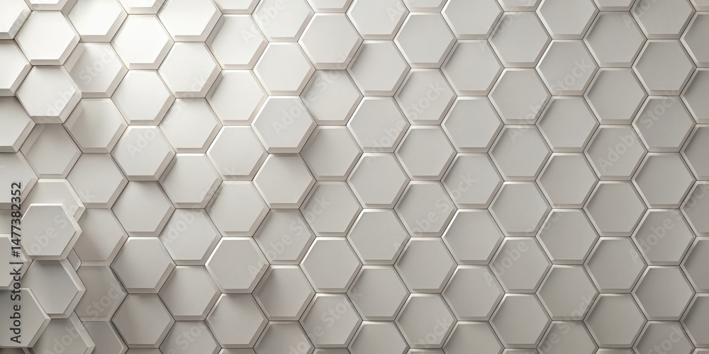 Poster Abstract Hexagonal Pattern Background Modern Geometric Design with Subtle Depth and Light Variations