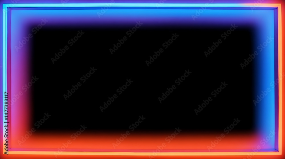 Poster square rectangle picture frame with two tone neon