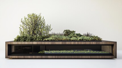 Narrow Block House with Recessed Top Floor