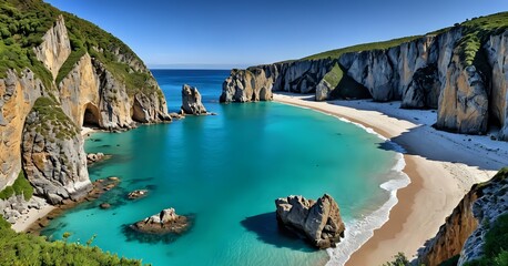Obraz premium Paradise Cove: A Hidden Coastal Gem of Natural Wonders