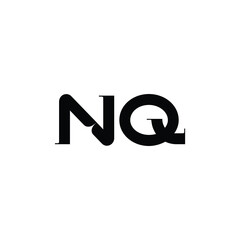 NQ monogram logo design letter text name symbol monochrome logotype alphabet character simple logo