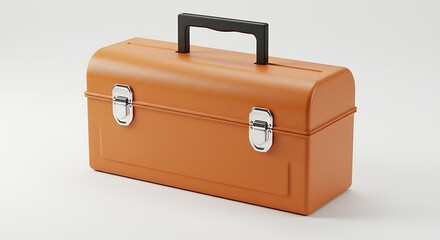 Orange Toolbox Isolated on White Background Represents Home Repair and Maintenance for Professional Craftsmen and Homeowners Perfect for DIY Projects