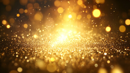 Obraz premium Sparkling Golden Glitter Background for Festive Celebrations