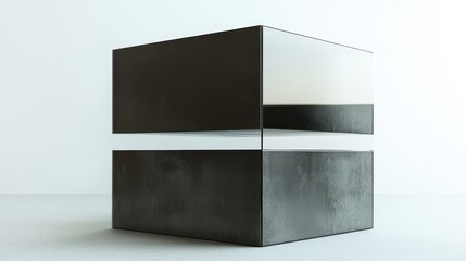 Stacked Square Volumes with Transparent Middle