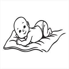 Cute Adorable baby Portrait with Joyful Expression