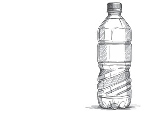 Sketched Plastic Water Bottle Hand Drawn Vector