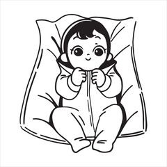Fototapeta premium Adorable Cute baby Smiling Joyfully in Cozy Outfit