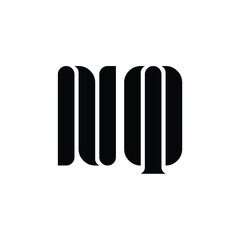 NQ monogram logo design letter text name symbol monochrome logotype alphabet character simple logo