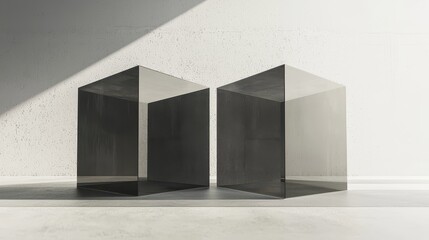 Stacked Square Volumes with Transparent Middle