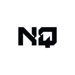 NQ monogram logo design letter text name symbol monochrome logotype alphabet character simple logo