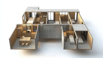 Modular Home Modules Clipped Together