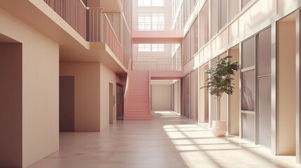 Two Blocks Linked by Central Atrium