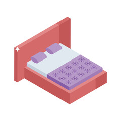 A visually appealing isometric icon of hotel bed