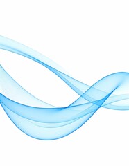 Obraz premium Delicate, flowing abstract waves of light blue gracefully curve across a clean white background, suggesting movement and airiness