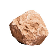 Obraz premium Large, rough brown rock with textured surface, isolated on transparency background. rock natural shape and earthy color make it ideal for geological studies or landscaping projects