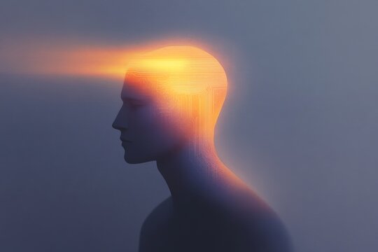 Conceptual representation of ai ethics and human cognition in stylized art