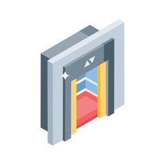 A well designed isometric icon of hotel elevator © DesignView