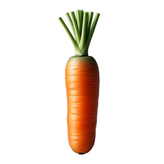 A Single Carrot Stands Tall Against a transparent  Background for Culinary and Botanical Applications.