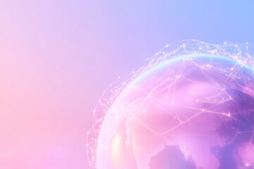 Abstract composition depicting ai ethics with a futuristic digital globe