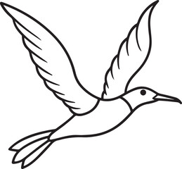 Minimal outline of a flying dove representing peace and harmony, perfect for symbolic, spiritual, and nature designs