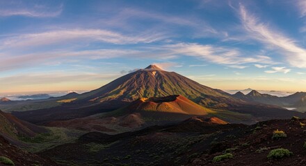 Fototapeta premium Mountain landscape view, a beautiful seasonal landscape