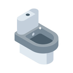 A premium isometric icon showing modern toilet setup