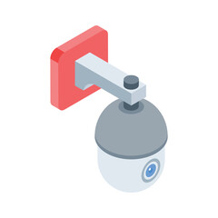 A captivating isometric icon of security camera surveillance