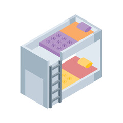 Get this isometric icon showing bunk bed structure