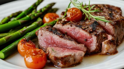 A gourmet plate featuring two grilled lamb chops with charred edges, accompanied by creamy risotto garnished with herbs.