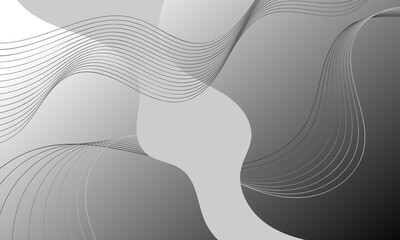 gray silver smooth lines wave curves with soft gradient abstract background