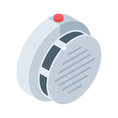 A well crafted isometric icon of smoke detector