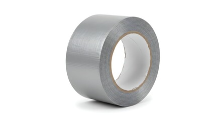 Roll of Duct Tape Versatile Repair Solution Isolated on White Background Home Improvement Supplies DIY Projects Silver Gray Heavy Duty Crafting