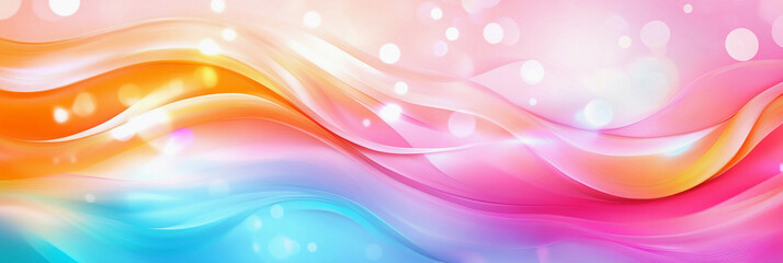 Obraz premium Colorful abstract waves create a vibrant background Generative AI
