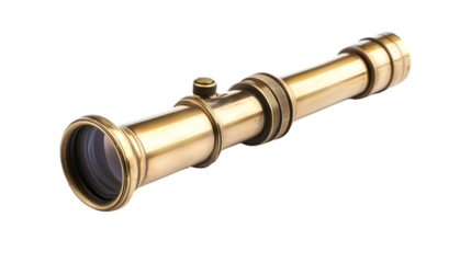 Captain's Brass Monocular Isolated on White Background - Professional Nautical Instrument Photography