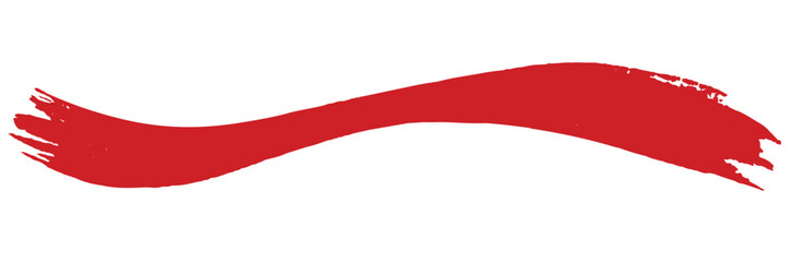 Red line of paint isolated on transparent background
