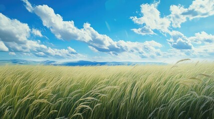The harmony between Earth and sky is captured in the convergence of tall grass and the vast, open horizon