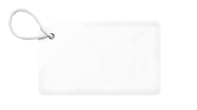 Blank White Tag Isolated on Transparent Background for Creative Projects
