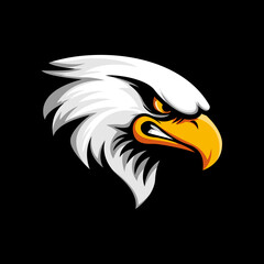 masculine fierce angry eagle head perfect for sport team club or gym product mascot vector illustration design