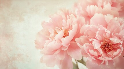 Fototapeta premium A close-up of soft pink peonies with a dreamy, blurred background.