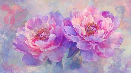 A close-up of soft pink peonies with a dreamy, blurred background.