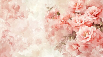 Fototapeta premium A close-up of soft pink peonies with a dreamy, blurred background.
