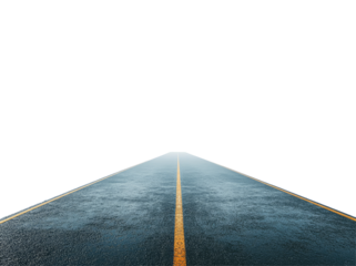 Empty Road Extends Into Darkness