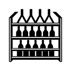 wine rack shelf vector on white background