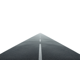 Empty asphalt road extending into darkness