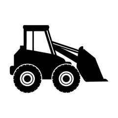 Naklejka premium bulldozer excavator on white background
